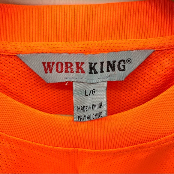 NWT REFLECTIVE Orange WORK SHIRT Size Large - Picture 5 of 9